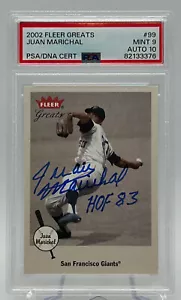 Fleer Greats of the Game 2002 autografiado Juan Marichal doble PSA calificado 9/10 - Imagen 1 de 2