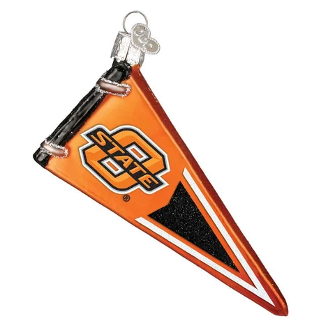 Oklahoma State Cowboys Glass Christmas Ornament - Pennant Cover