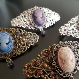 Accesorio para el cabello gótico Steampunk filigrana vintage cameo victoriano barrita clip - Imagen 1 de 12