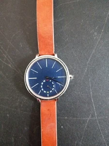 Skagen Denmark Quartz Watch SKW2355 Blue Dial Brown Band - Picture 1 of 6