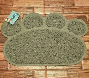 Waterproof Dog Placemat 16x10 Non-Skid Gray Puppy Pet Dish Food Bowl Feeding Mat