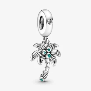 Brand New Pandora Silver ALE S925 Palm Tree & Coconuts Dangle Charm - Picture 1 of 5