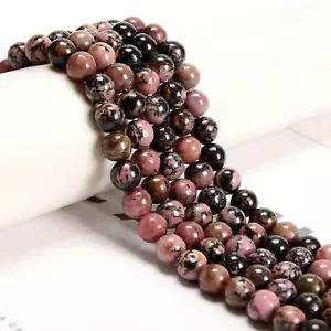 50 Strand 15" Wholesale Natural Rhodochrosite Stone Round Spacer Loose Beads8MM - Picture 1 of 9