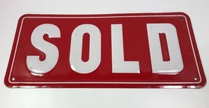Vintage Tin Sold Metal embossed Sign Real Estate Shop Man Cave Shop Garage - Picture 1 of 9