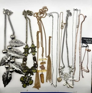 Estate Necklace Plus Bracelet Anklet Lot Of 10 As Is - Photo 1/7