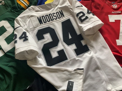 Charles Woodson Raiders Nike Elite Jersey 44 L Cover