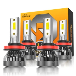 LED Headlights H9 High Beam H11 Low Beam Bulbs Super Bright 6000K Xenon White - Picture 1 of 12