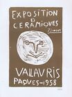 Pablo Picasso, Vallauris Ceramics Exposition 1958 Affiche Vintage 1964 Plaques Signée