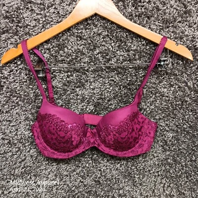 Body by Victoria Secret Bra Women 32D Plum Lined Demi Cup Underwired - Image 1 of 4