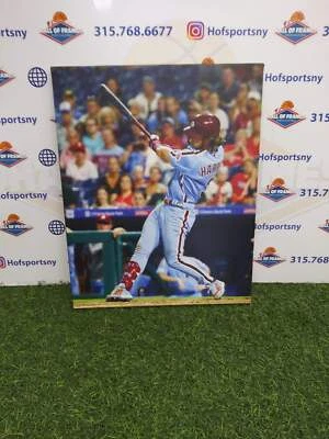 BRYCE HARPER SWINGING PHILADELPHIA PHILLIES 16X20 CUSTOM CANVAS PRINT - READY TO - Image 1 of 2