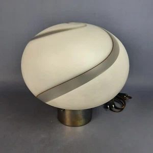 Table Lamp Sphere Murano Glass Spiral Design Vintage 70s - Picture 1 of 16
