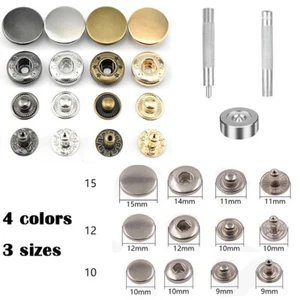 Metal Press Stud Snap Button Popper Fastener for Leather Clothes Jacket Repair - Picture 1 of 22