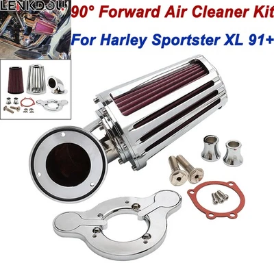 Chrome Air Cleaner Intake Filter For Harley Sportster 883 XL 1200 XLH 1991-2022 - Image 1 of 4