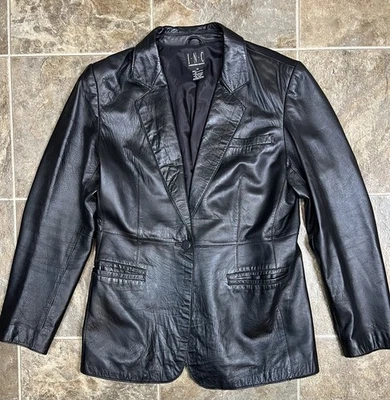 Inc International Leather Jacket Womens Size 10 Black Leather Jacket - Image 1 of 4