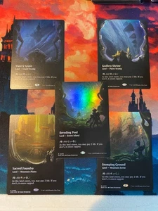 MTG Edge of Eternities Complete Set of Shock Lands Borderless Foil - Picture 1 of 1