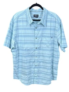 MARMOT For Life Herren Kurzarm Knopfleiste gestreift blau Wanderhemd XXL - Bild 1 von 2