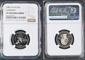 2002-S - CLAD 25 C LOUISIANA PF 70 ULTRA CAMEO - Picture 1 of 1