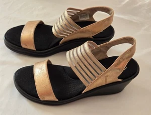 Skechers Cali Women's Rumblers Rose Gold Wedge Sandal Size 9 - Picture 1 of 8
