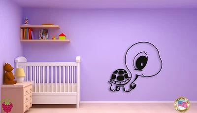 Wall Sticker For Kids Baby Turtle Cool Decor for Nursery Room (z1403) - Image 1 of 3