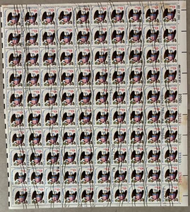 USPS Sheet of Fifty 13¢ Eagle and Shield Stamps, Hand Roll Cancellation - Picture 1 of 1