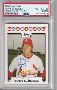 Autographed Tony LaRussa Topps card HOF PSA/DNA certified - Picture 1 of 1