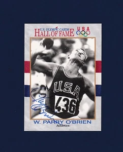 Tarjeta coleccionable William Parry O'Brien firmada por el Salón de la Fama Olímpica 1991 - Imagen 1 de 1