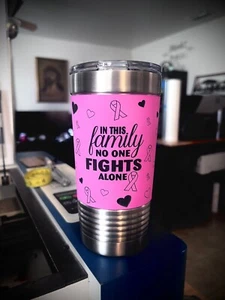 Vaso Termico Metalico de 20oz conmemorativo al Cancer de mama. - Picture 1 of 1