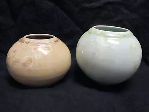 A Pair of Jay Z. Crystalline Glaze Arts Craft Porcelain Vases - Picture 1 of 12