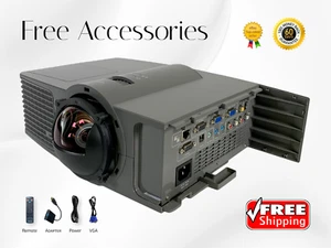 2000 Lumens DLP Projector Short-Throw for Conference Room Office 1080i HD VGA - Picture 1 of 8