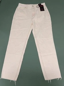 NWT No Boundaries Super High Rise Slim Straight Cropped Pink Jeans Size 5 - Picture 1 of 3