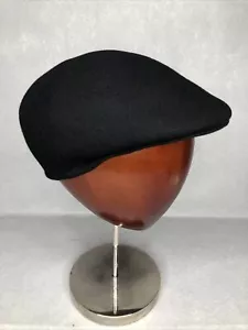 Country Gentleman Mens Black Wool Newsboy Cabbie Flat Cap Hat Size M Medium - Picture 1 of 6