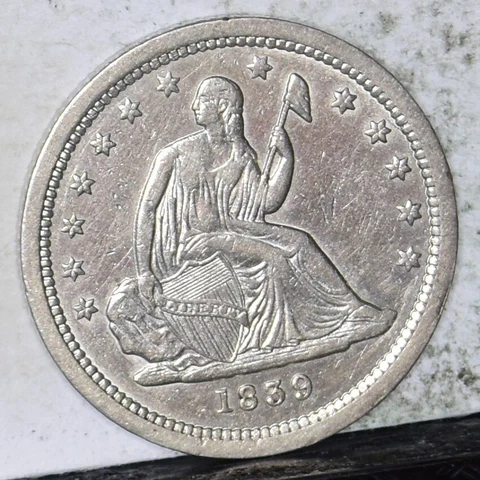 1839 Liberty Seated Quarter -Ch XF/AU Details (#45858) Cover