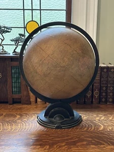 Rare Antique 1934 Replogle Globes USA WORLD GLOBE With Art Deco Base 17” Tall - Picture 1 of 16