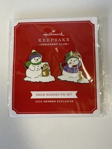 Set di spille Snow Buddies HALLMARK RICORDO ORNAMENTO CLUB PUPAZZO DI NEVE SCOIATTOLO CONIGLIO - Foto 1 di 2