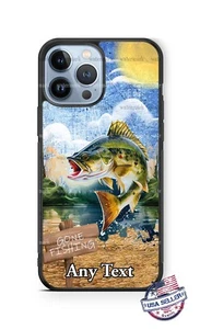 Gone Fishing Bass Fish Phone Case Cover For iPhone 14 13 12 Samsung s23 Google 3 - Picture 1 of 4
