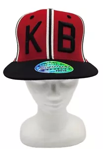 NWT Zephyr KB Baseball Hat Cap Retro Fitted Youth Size Black Red Flat Brim NEW - Picture 1 of 11