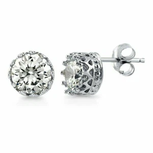 3.04 Ct White Color Moissanite Diamond 925 Sterling Silver Engagement Earrings - Picture 1 of 2