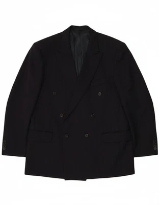 JAEGER Mens Double Breasted Blazer Jacket UK 54 2XL Navy Blue Pinstripe AT10 - Image 1 of 4