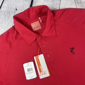 Ashworth Shirt Mens XL Red Polo Golf Short Sleeve Performance Raglan Base Tech - Picture 1 of 8