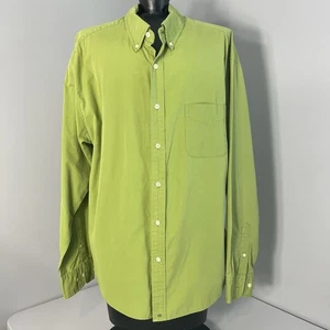 J.Crew Camicia Uomo XL Verde Twill Spazzolato Classica Manica Lunga Super Morbida - Foto 1 di 11