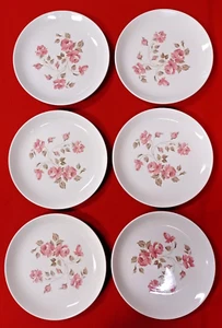 Steubenville Caroline Rose Dinner Plates 10" Rare Pattern Vintage Set of 6 - Picture 1 of 5