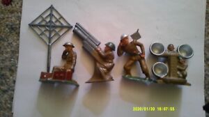 4 Rare Barclay Manoil Soldiers Radioman with antenae,radiomanbackpack 4 light se