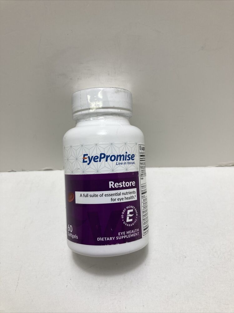 EyePromise Restore Supplement 60 Softgel Capsules Containing Lutein Exp:06/2024