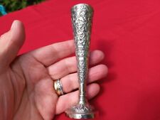 Solid silver Indian Kutch posy vase 128 grams