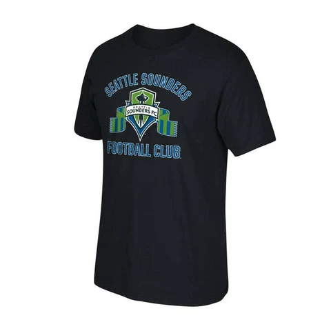 Seattle Sounders FC MLS Licensed Men's "Club Tradition" Team Logo Black T-Shirt Cover