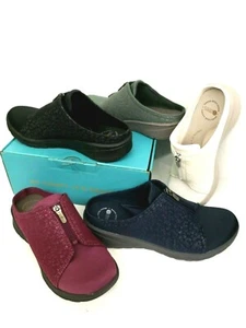 BZEES Glossy Washable Mule Easy Slip-On sneakers CHOOSE shoes Color & Size NEW! - Picture 1 of 16