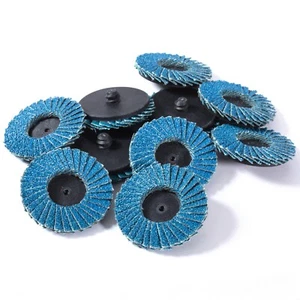 10x 2 en 60 Grit Zirconia Rollo Bloqueo Solapa Disco Troqueladora Taladro Lijado Molienda - Imagen 1 de 9
