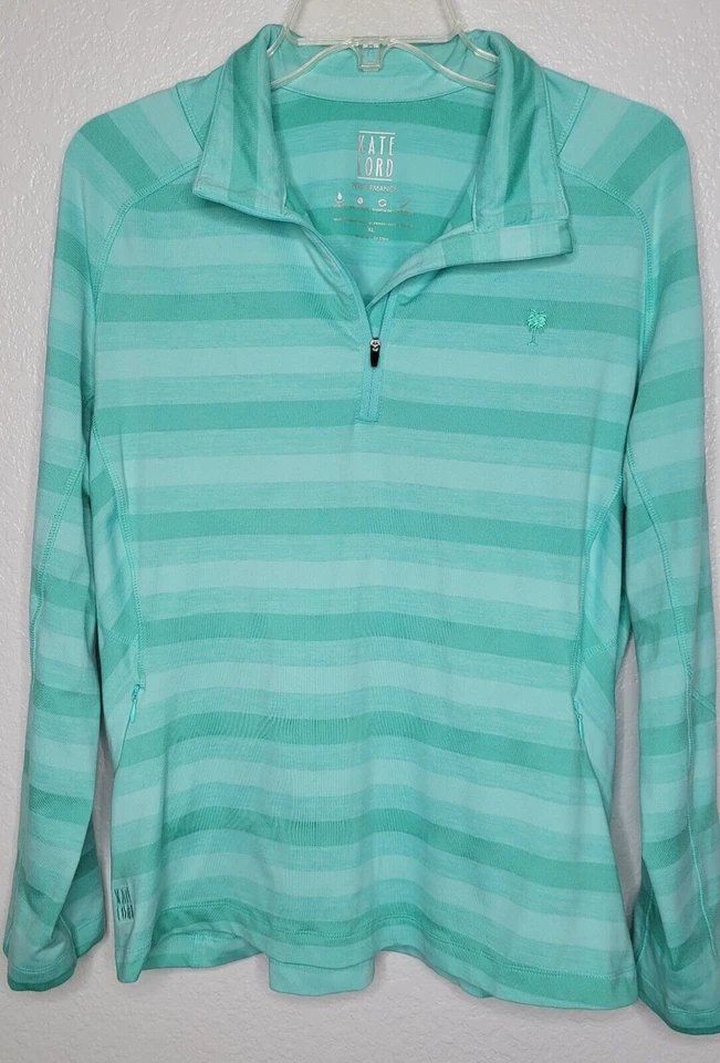 Chaqueta Atlética Kate Lord Performance Mujer XL 1/4 Cremallera Manga Larga Rayas Foto 1 de 4