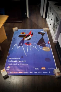 Exposición Miro Grand Palais 2018 arte refugio de autobús francés vintage póster original - Imagen 1 de 7