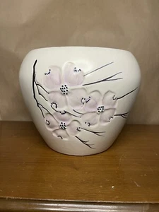 Vintage McCoy Pottery Planter Vase / Cherry Blossom/ Dog Wood / 8 1/2” Tall - Picture 1 of 12